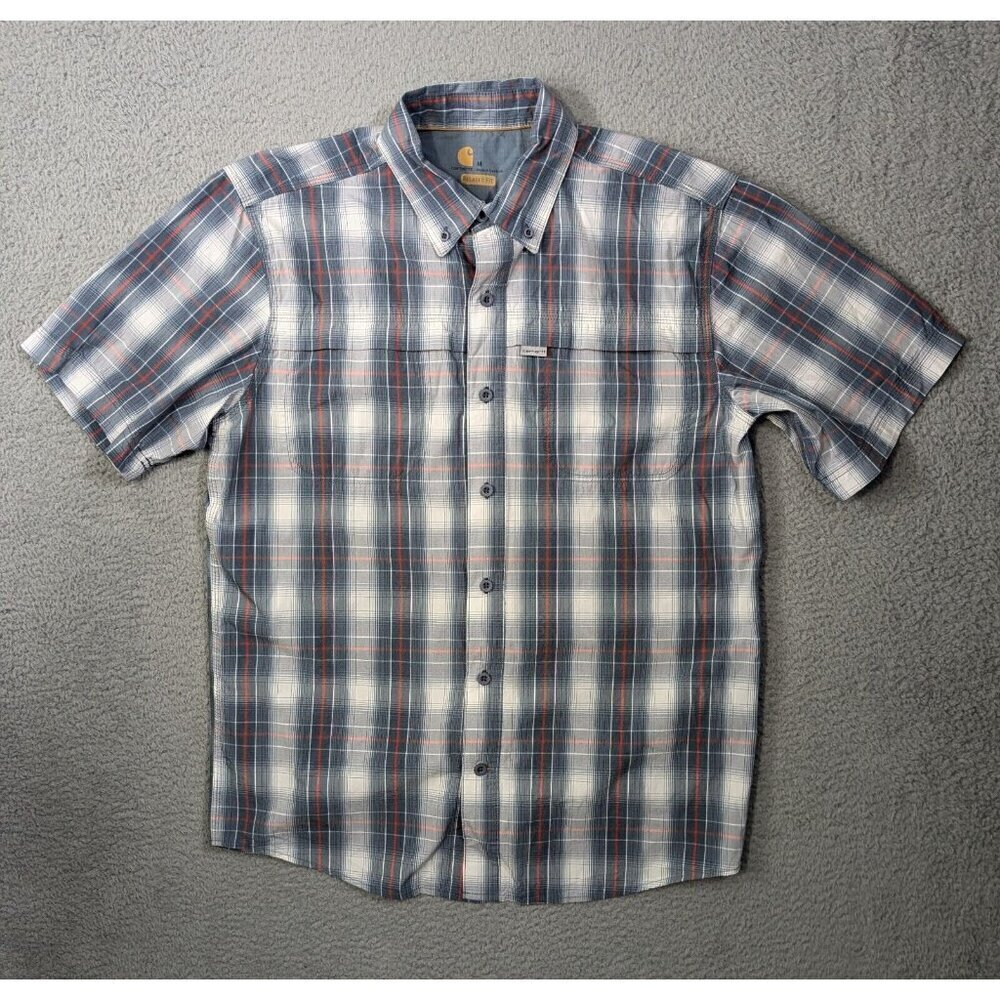 Carhartt Force Shirt Mens Medium Short Sleeve Button Vented Fishing Outdoor